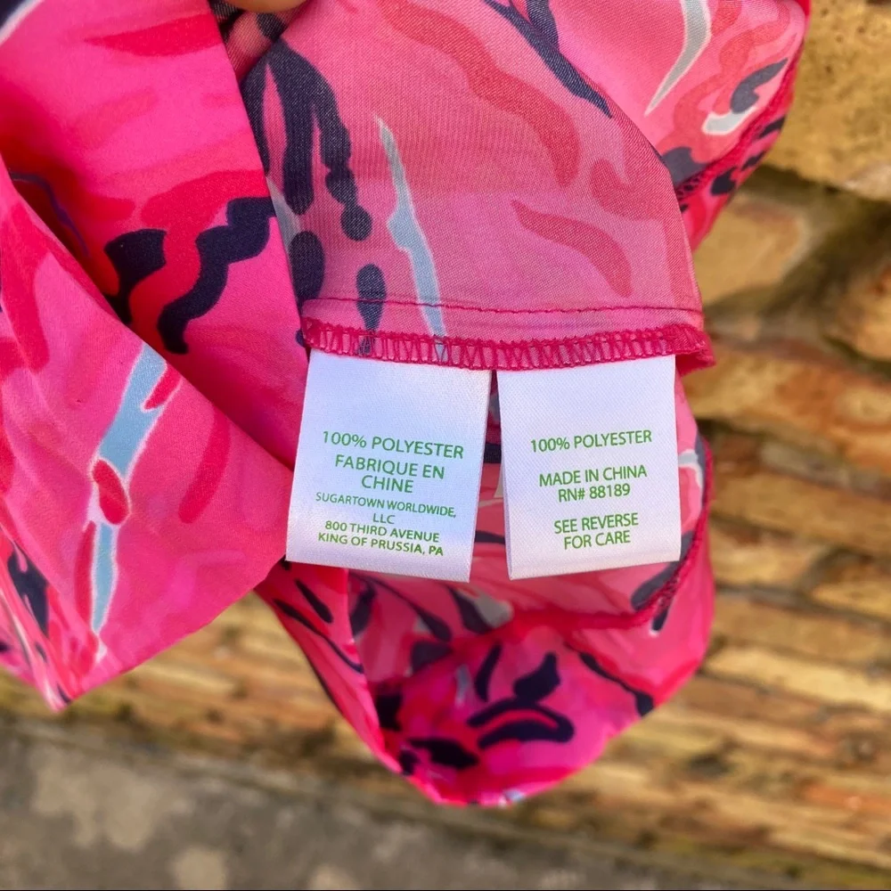 Lilly Pulitzer Pink Floral Print Drawstring Shorts Romper